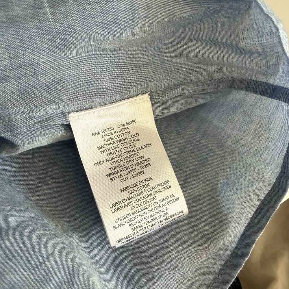 Joie Akari Ruffle Chambray Cold Shoulder Button Up Blouse Western Womens S Boho - Picture 6 of 9